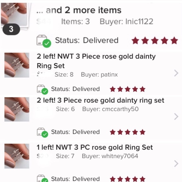 Last! NWT 3 Pc rose gold Ring Set💫5 star rated💫 - Picture 5 of 5